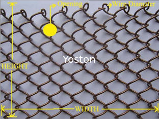 La Chine Grillage métallique de maillon de chaîne, résistant UV accrochant de rideau en tamis à mailles de pièce fournisseur
