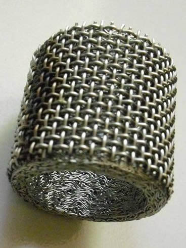 Filtre tricoté de cylindre de maille avec le grillage simple recouvert